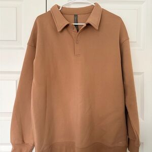 Mondetta Women's Polo Sweatshirt in Camel